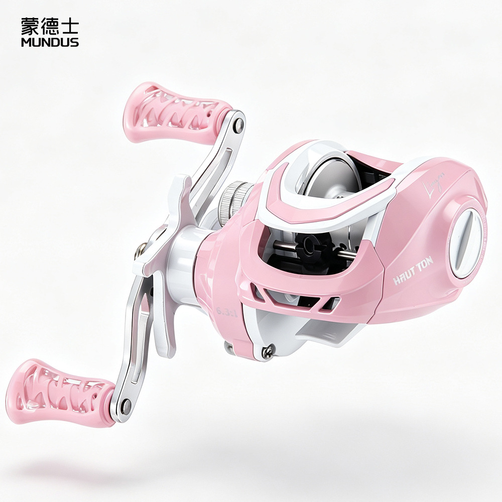 Electric Fishing Reel - بكرة صيد وردية بنسبة تروس 6.3:1