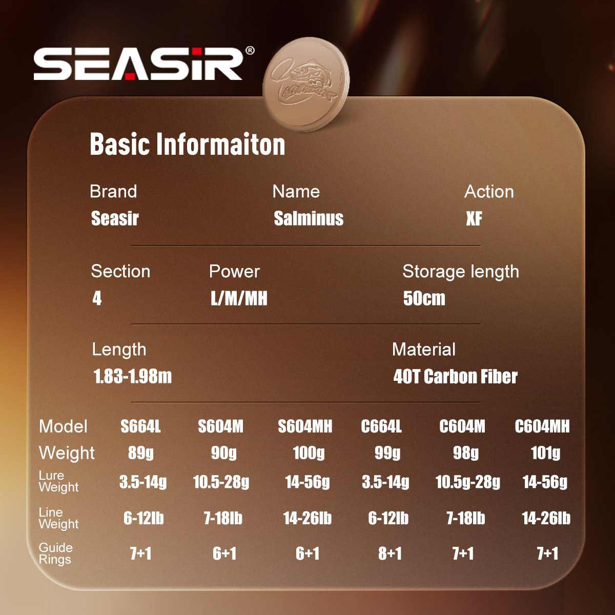Seasir Salminus XF M/MH صنارة  - مراجعة Fishing Equipment Guide وسعره