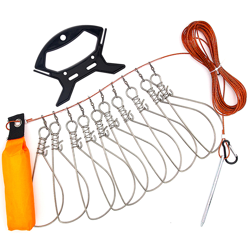 ● مشبك قفل السمك مع بكرة وحبل  - مراجعة Fishing Equipment Guide وسعره